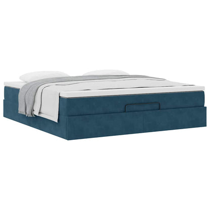 Struttura Letto Pouf con Materasso 160x200 cm in Velluto
