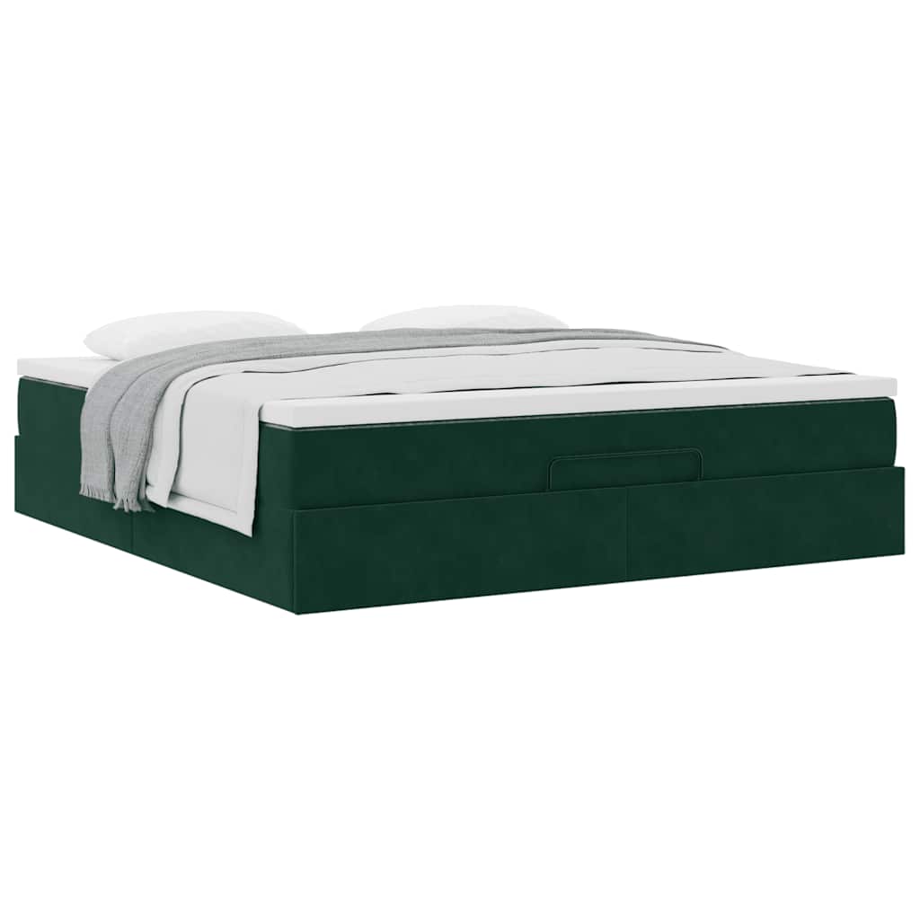 Struttura Letto Pouf con Materasso 180x200 cm in Velluto
