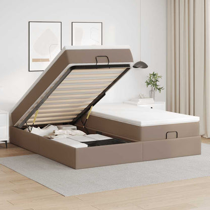 Struttura Letto Pouf con Materassi 200x200 cm Similpelle