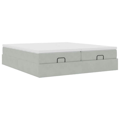 Struttura Letto Pouf con Materassi 160x200 cm in Velluto