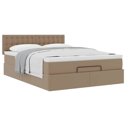 Struttura Letto Pouf con Materasso 140x190 cm Similpelle