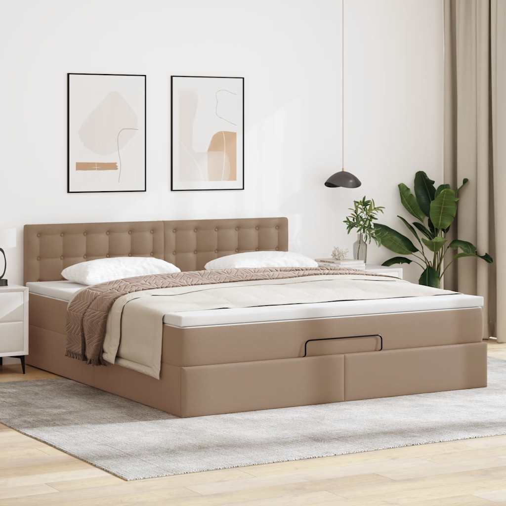 Struttura Letto Pouf con Materasso 160x200 cm Similpelle