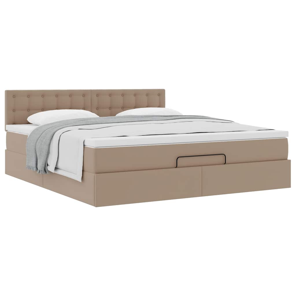 Struttura Letto Pouf con Materasso 160x200 cm Similpelle