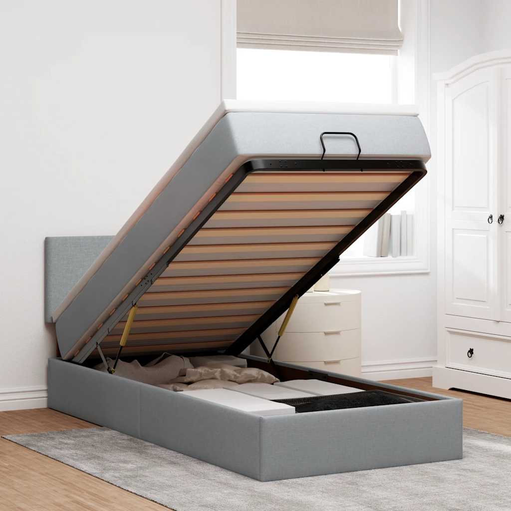Struttura Letto Pouf con Materasso 80x200 cm in Tessuto
