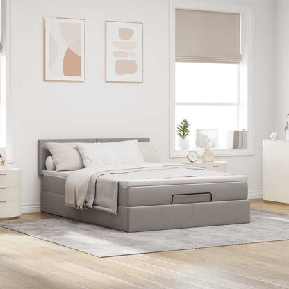 Pouf Letto con Materasso Tortora 140x200 cm in Tessuto