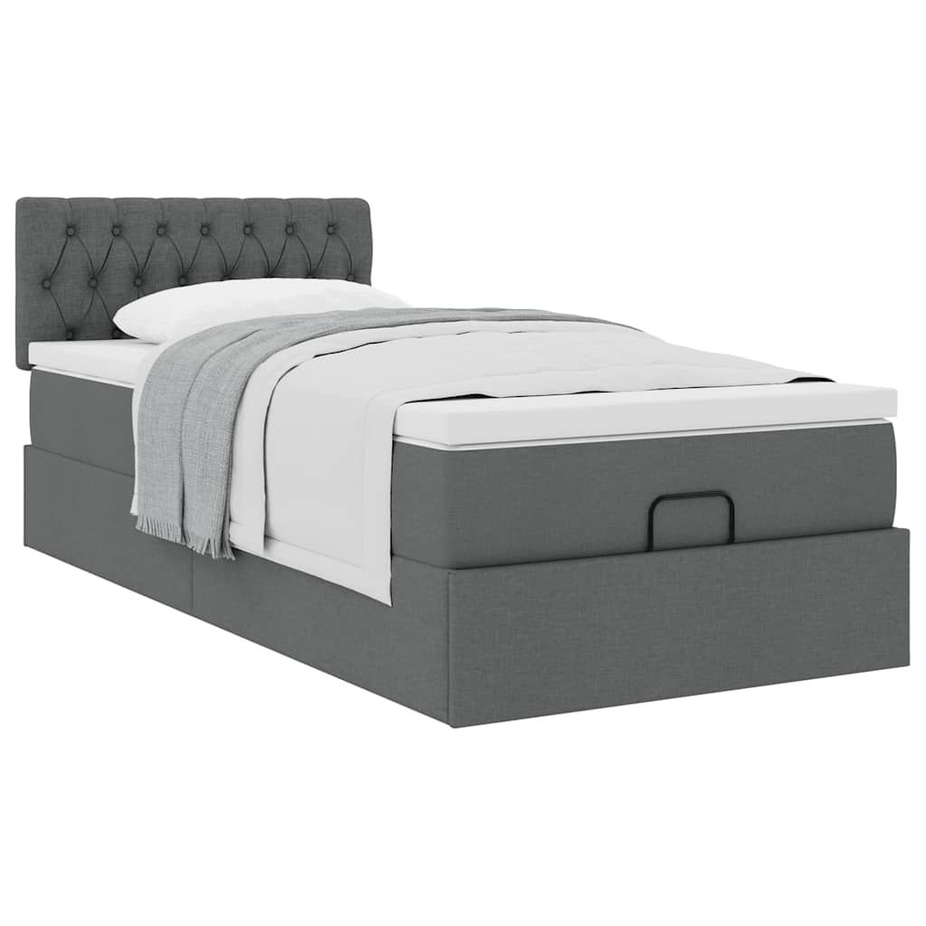 Struttura Letto Pouf con Materasso 100x200 cm in Tessuto