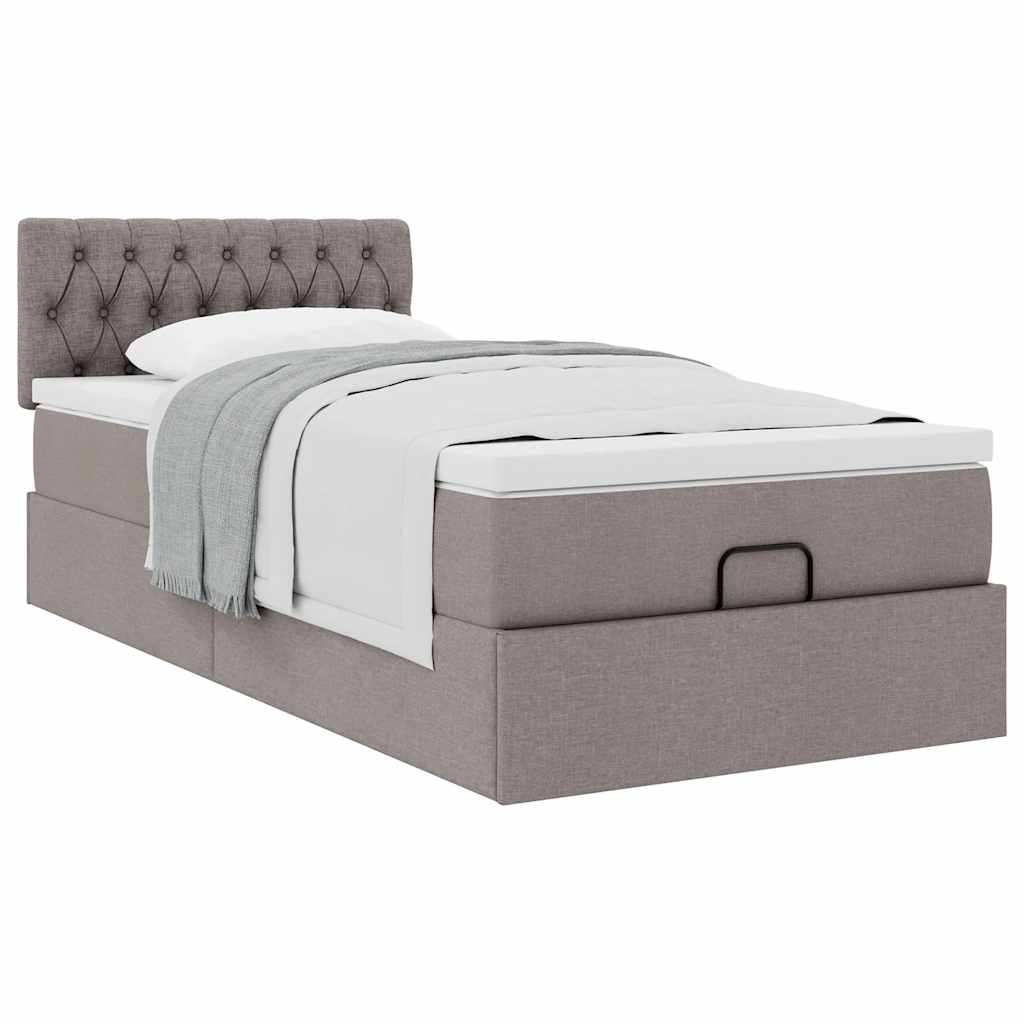 Pouf Letto con Materasso Tortora 100x200 cm in Tessuto