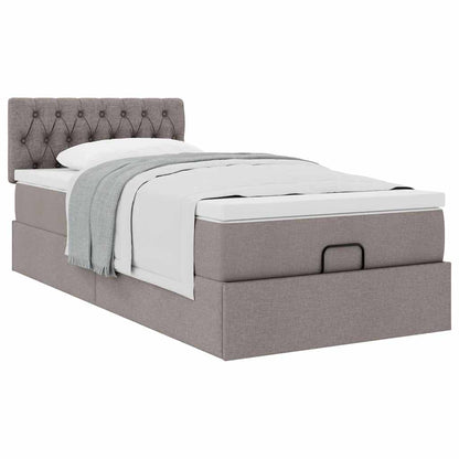 Pouf Letto con Materasso Tortora 100x200 cm in Tessuto