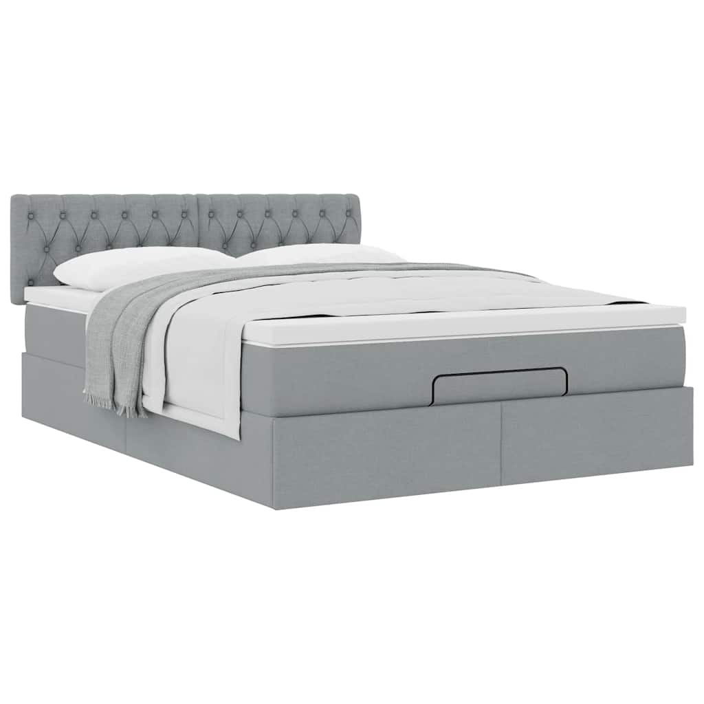 Struttura Letto Pouf con Materasso 140x200 cm in Tessuto
