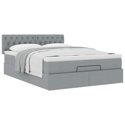 Struttura Letto Pouf con Materasso 140x200 cm in Tessuto