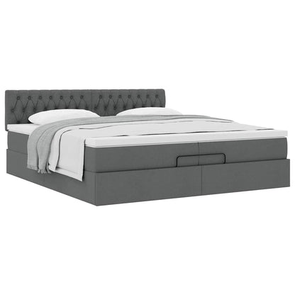Struttura Letto Pouf con Materasso 200x200 cm in Tessuto