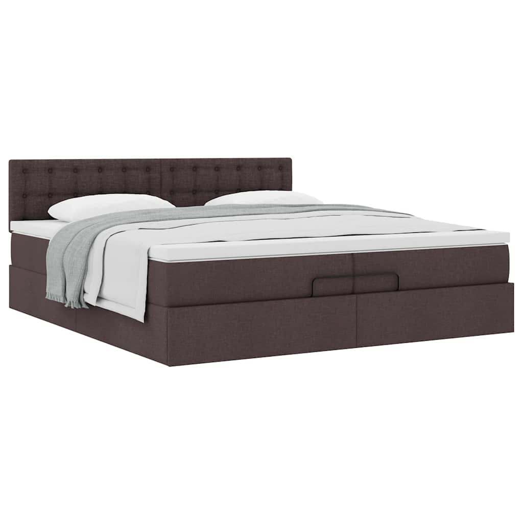Struttura Letto Pouf con Materasso 200x200 cm in Tessuto