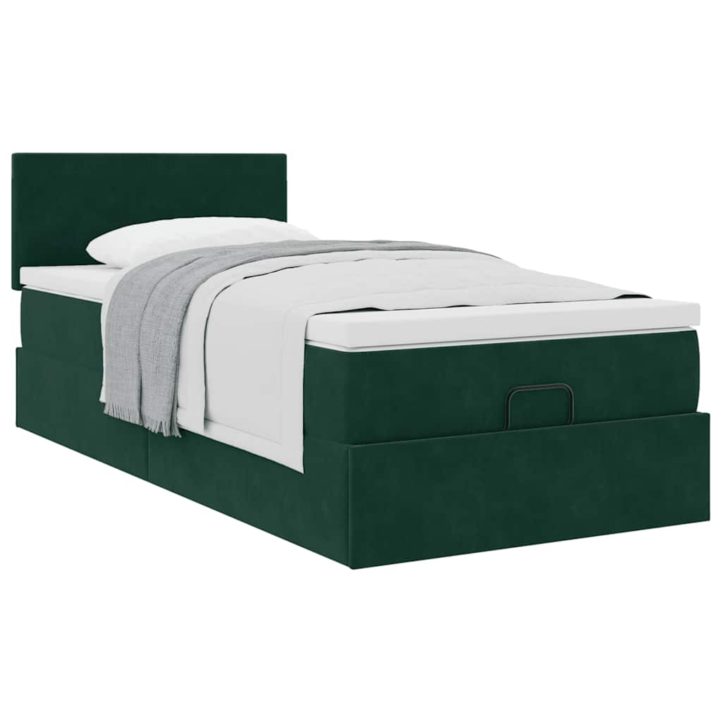 Struttura Letto Pouf con Materasso 80x200 cm Velluto