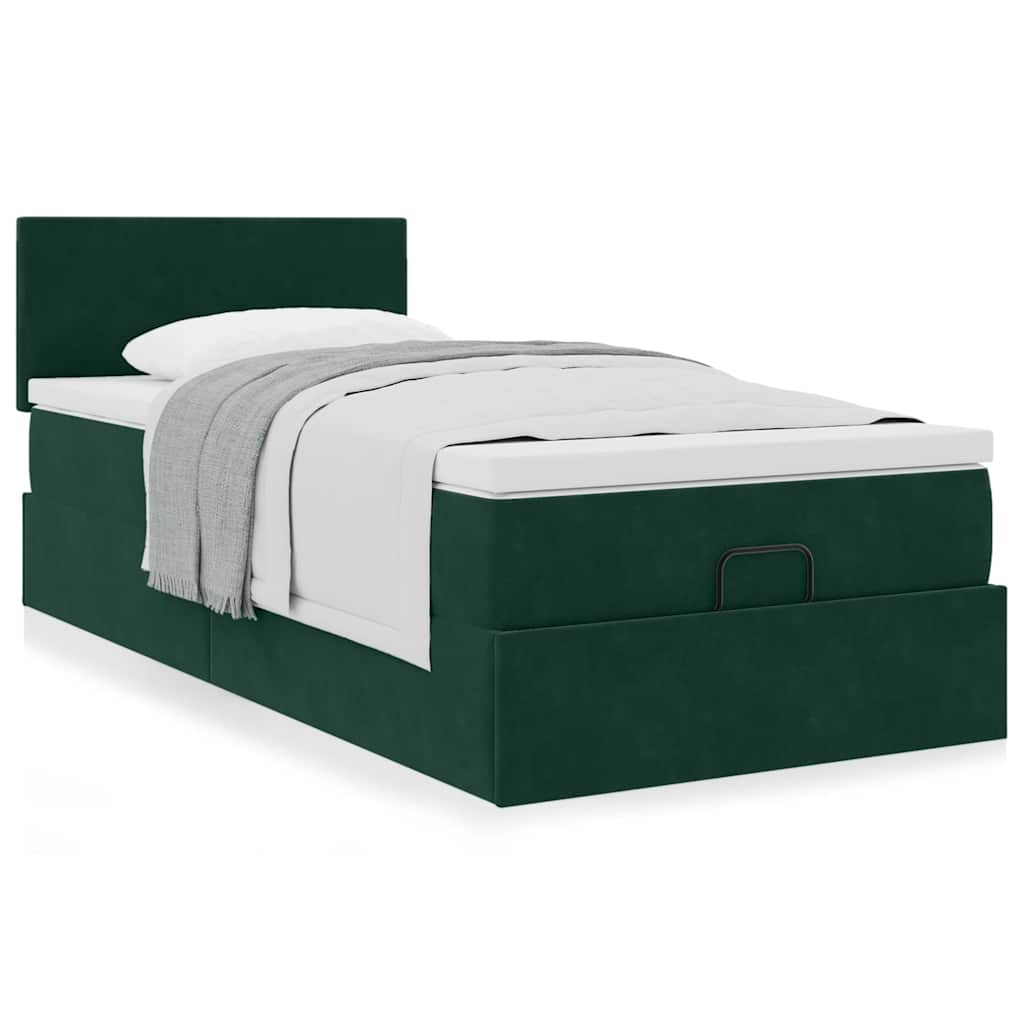 Struttura Letto Pouf con Materasso 90x190 cm in Velluto