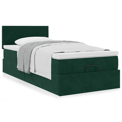 Struttura Letto Pouf con Materasso 90x190 cm in Velluto
