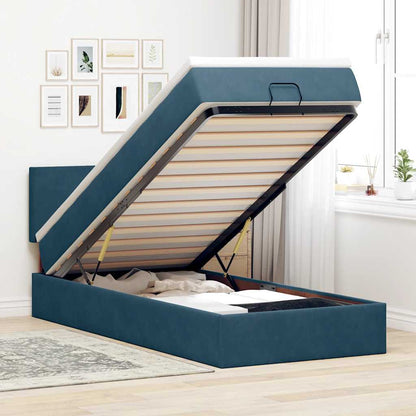 Struttura Letto Pouf con Materasso 90x190 cm in Velluto