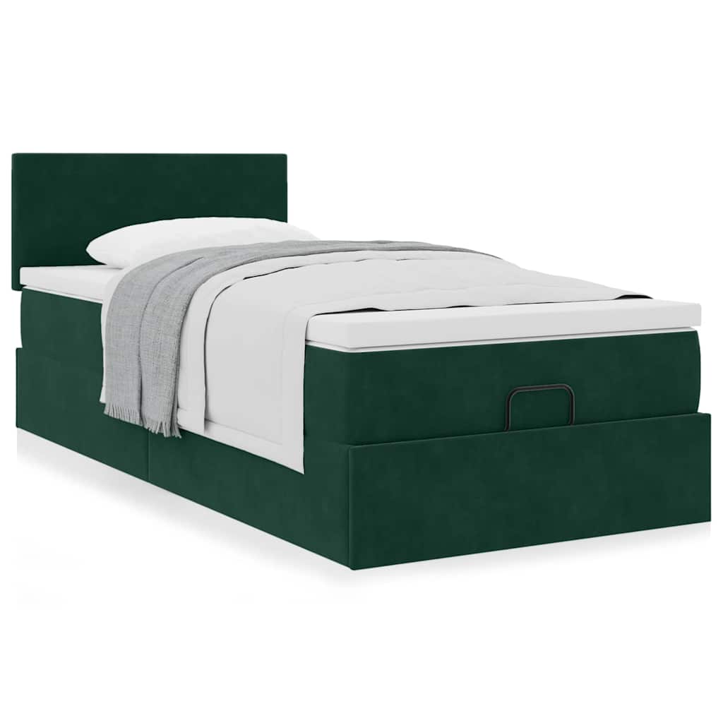 Struttura Letto Pouf con Materasso 90x200 cm in Velluto