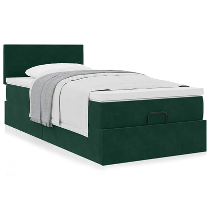 Struttura Letto Pouf con Materasso 90x200 cm in Velluto