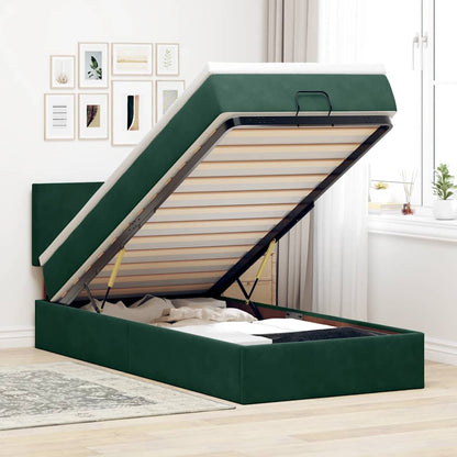 Struttura Letto Pouf con Materasso 90x200 cm in Velluto