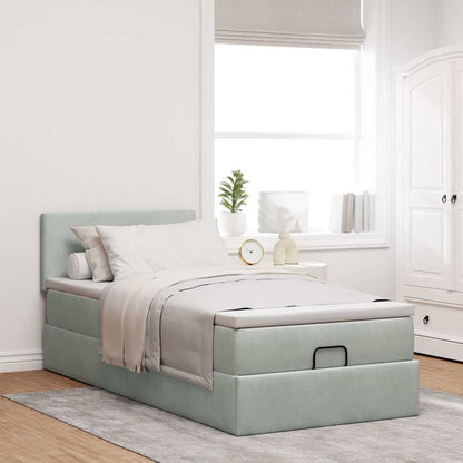 Struttura Letto Pouf con Materasso 100x200 cm Velluto