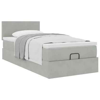 Struttura Letto Pouf con Materasso 100x200 cm Velluto