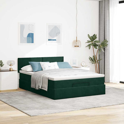 Struttura Letto Pouf con Materasso 140x200 cm in Velluto