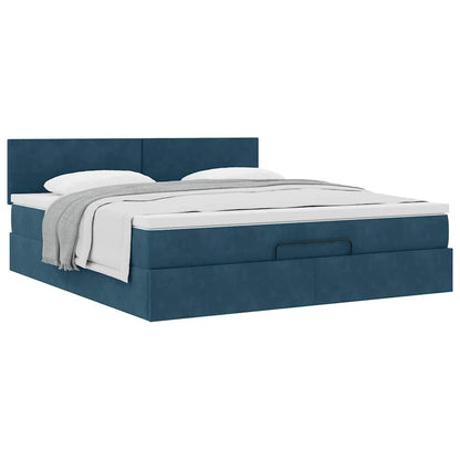 Struttura Letto Pouf con Materasso 160x200 cm in Velluto