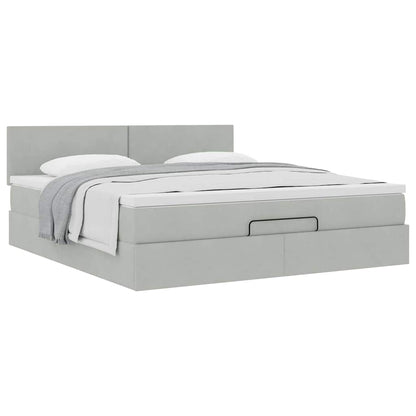 Struttura Letto Pouf con Materasso 180x200 cm in Velluto