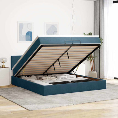 Struttura Letto Pouf con Materasso 200x200 cm in Velluto