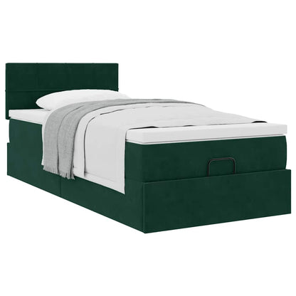 Struttura Letto Pouf con Materasso 80x200 cm Velluto