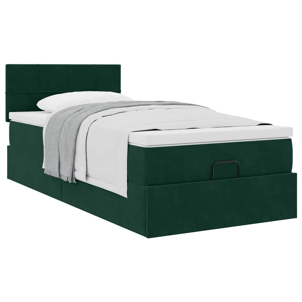 Struttura Letto Pouf con Materasso 90x190 cm in Velluto