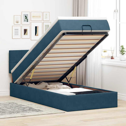 Struttura Letto Pouf con Materasso 90x190 cm in Velluto