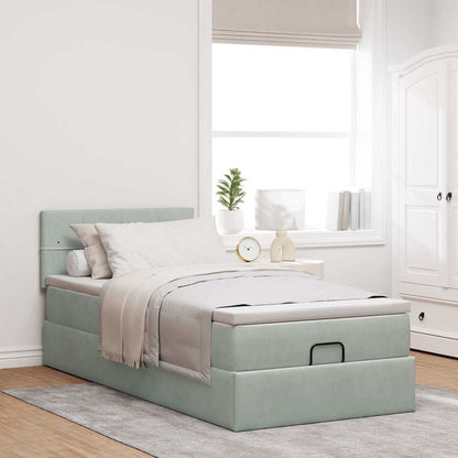 Struttura Letto Pouf con Materasso 90x200 cm in Velluto
