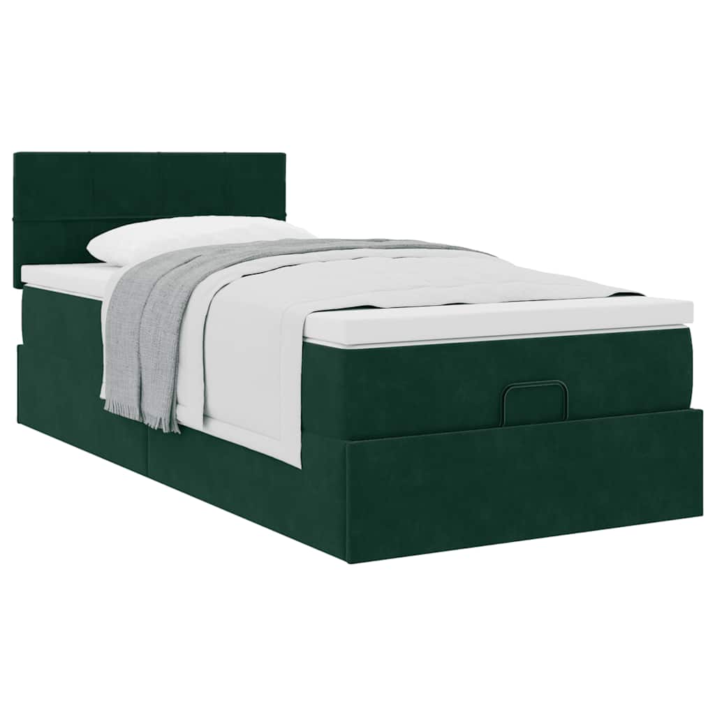 Struttura Letto Pouf con Materasso 90x200 cm in Velluto