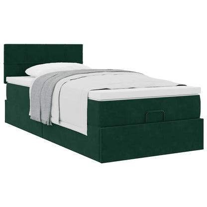 Struttura Letto Pouf con Materasso 90x200 cm in Velluto