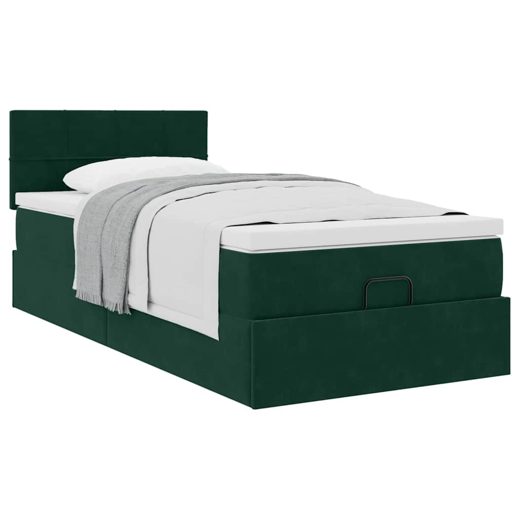 Struttura Letto Pouf con Materasso 100x200 cm Velluto