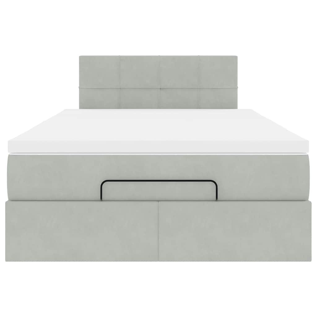 Struttura Letto Pouf con Materasso 120x200 cm Velluto