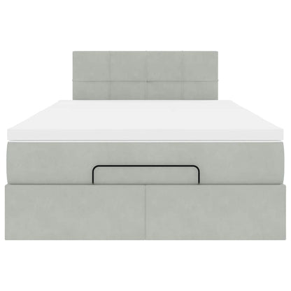 Struttura Letto Pouf con Materasso 120x200 cm Velluto