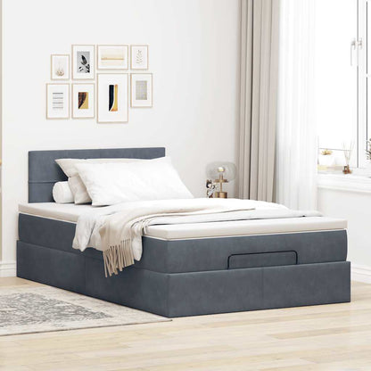 Struttura Letto Pouf con Materasso 120x200 cm Velluto