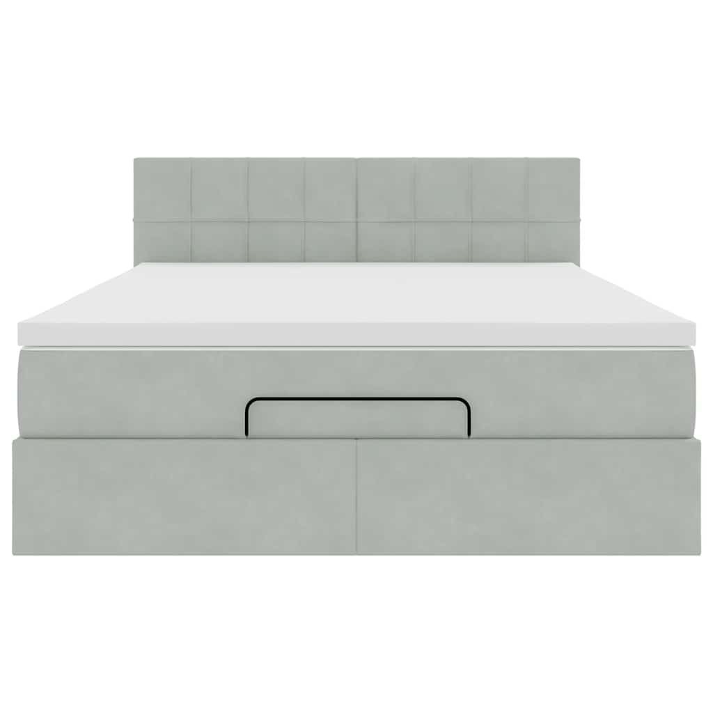 Struttura Letto Pouf con Materasso 140x190 cm Velluto