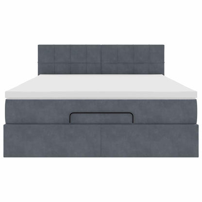 Struttura Letto Pouf con Materasso 140x190 cm Velluto