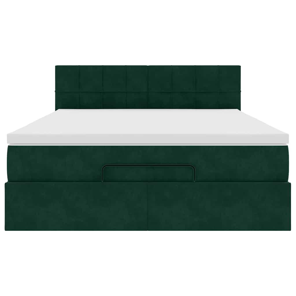 Struttura Letto Pouf con Materasso 140x190 cm in Velluto