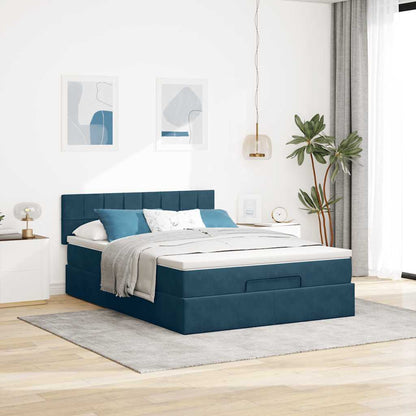 Struttura Letto Pouf con Materasso 140x190 cm in Velluto