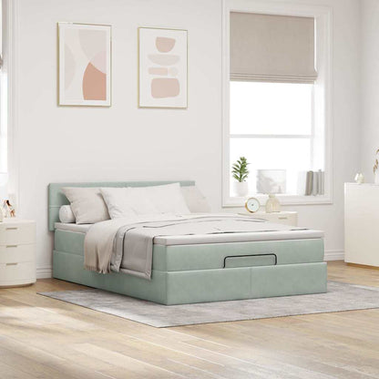 Struttura Letto Pouf con Materasso 140x200 cm in Velluto
