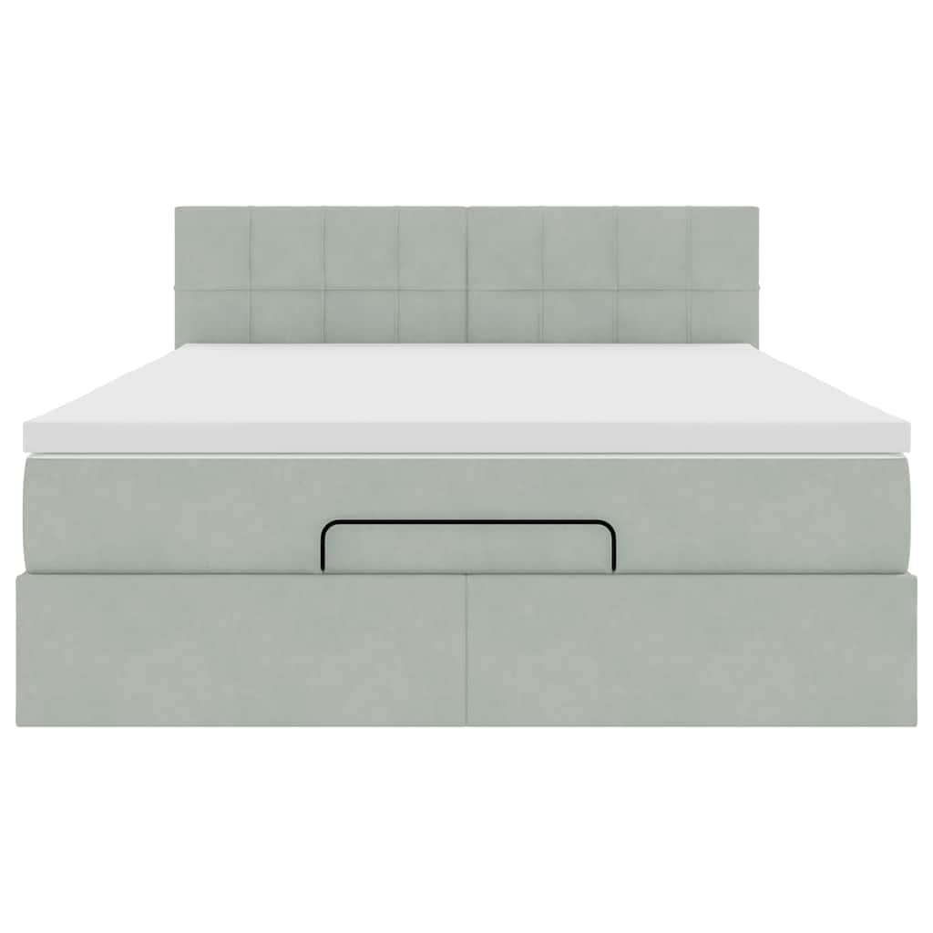Struttura Letto Pouf con Materasso 140x200 cm in Velluto
