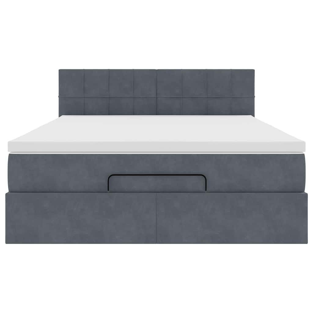 Struttura Letto Pouf con Materasso 140x200 cm in Velluto