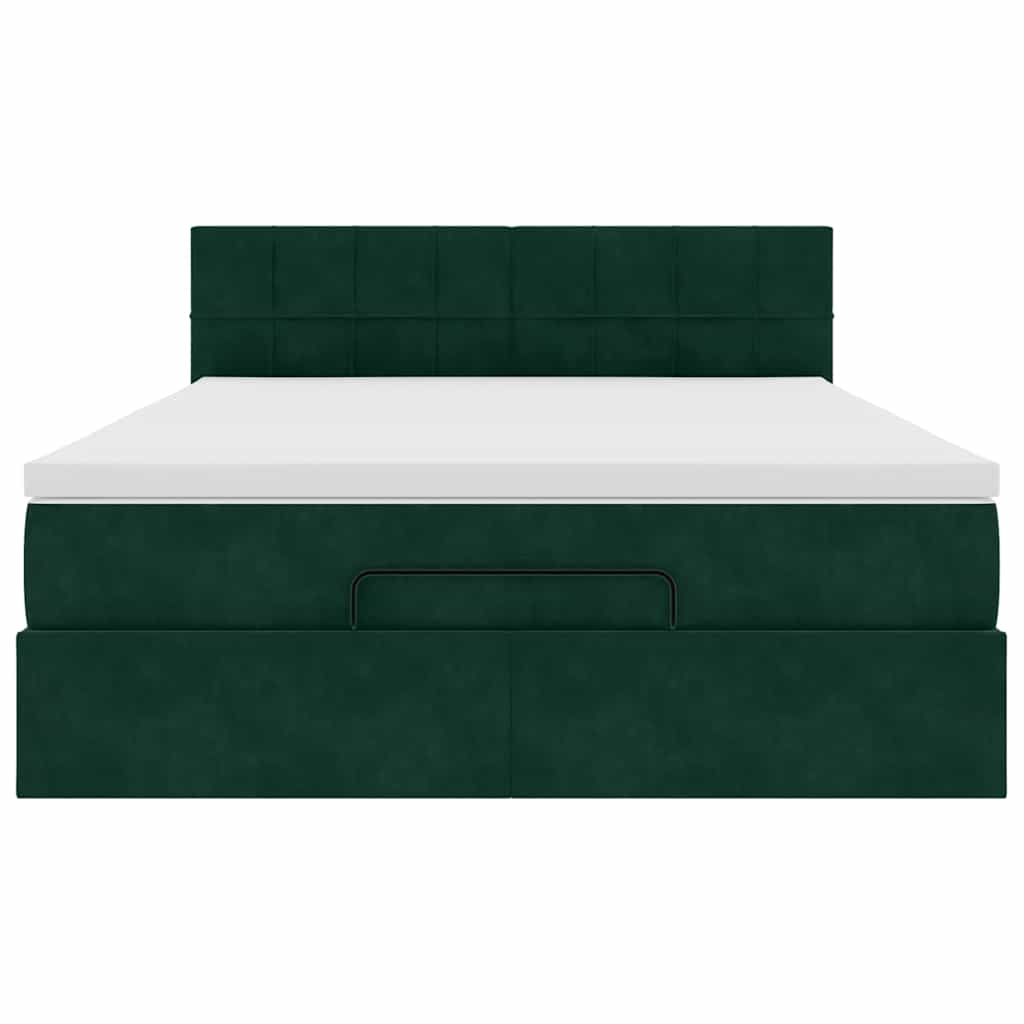 Struttura Letto Pouf con Materasso 140x200 cm in Velluto