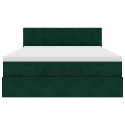 Struttura Letto Pouf con Materasso 140x200 cm in Velluto