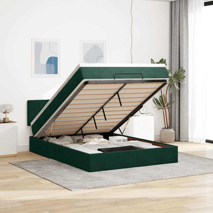 Struttura Letto Pouf con Materasso 140x200 cm in Velluto