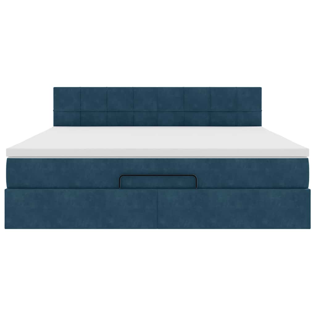 Struttura Letto Pouf con Materasso 160x200 cm in Velluto
